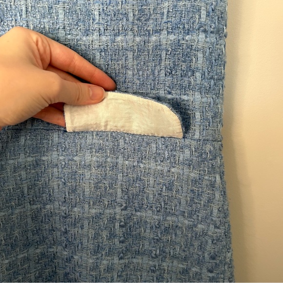 Zara Blue Tweed V-Neck Romper Blogger Favorite - Picture 6 of 8